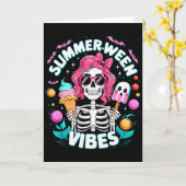 Carte Vibes de Summerween squelette vacances effrayantes (Fleur jaune)