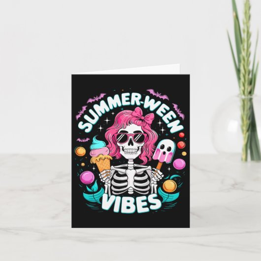 Carte Vibes de Summerween squelette vacances effrayantes (Devant)