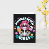 Carte Vibes de Summerween squelette vacances effrayantes (Fleur jaune)