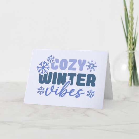 Carte Vibes d'hiver cosy - Typographie de flocon de neig (Devant)