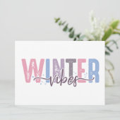 Carte Vibes d'Hiver - Typographie Douce Pastel (Debout devant)