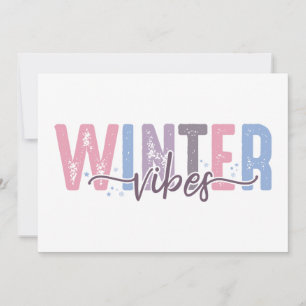 Carte Vibes d'Hiver - Typographie Douce Pastel