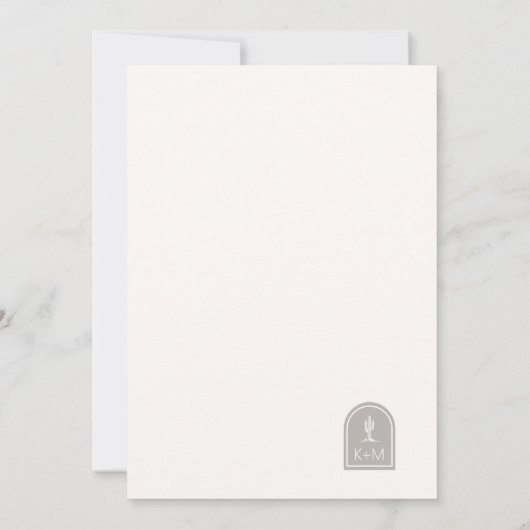 Carte Vibes du désert Mariage Arch ivoire ID1019 (Dos)