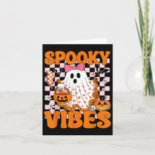 Carte Vibes éffrayant Ghost Retro Super Halloween Femmes