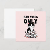 Carte Vibes incorrectes uniquement - Chat et crânes (Devant / Derrière)