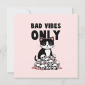 Carte Vibes incorrectes uniquement - Chat et crânes (Devant)