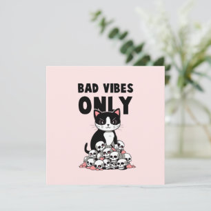 Carte Vibes incorrectes uniquement - Chat et crânes