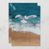 Carte Vibes Plage 5x7 uniquement Seagull Seashore Beach  (Devant / Derrière)