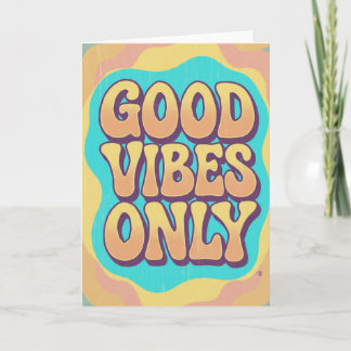 Carte Vibes positives uniquement style rétro funky