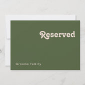 Carte Vibes rétro simples | Olive Green Reservation Sign (Devant)