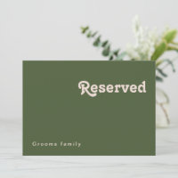 Vibes rétro simples | Olive Green Reservation Sign
