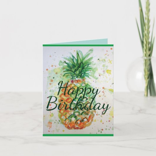 Carte Vibes tropicales d'ananas Fruit Alimentation Vibes (Devant)