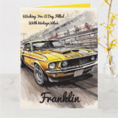 Carte Vibes vintage Classic Voiture Anniversaire (Fleur jaune)