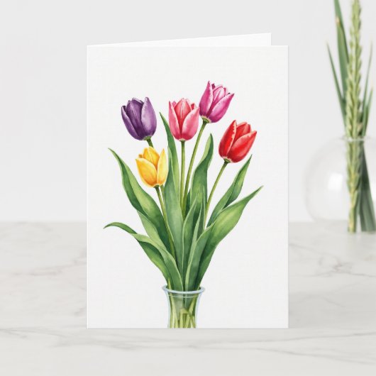 Carte Vibrant Blossom Bouquet Card (Devant)