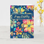 Carte Vibrant Boho Floral Bohemian Flower Joyeux Anniver (Fleur jaune)