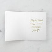 Carte Vibrant Diya Peint heureux Diwali Salutation (Intérieur)