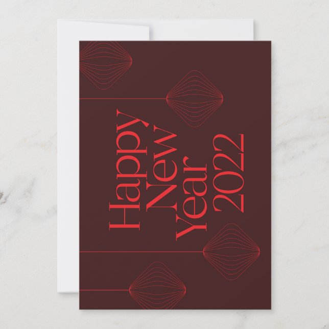 Carte Vibrant, elegant, cool Happy New Year 2022 design (Devant)
