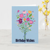 Carte Vibrant Floral Watercolor Happy Birthday (Fleur jaune)