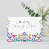 Carte Vibrant mexicaine Fiesta Style Mariage arc-en-ciel (Debout devant)