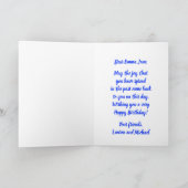 Carte Vibrant Ocean Blue Sea Turtle Joyeux anniversaire (Intérieur)