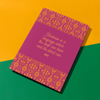 Carte Vibrant violet orange mosaïque ethnique géométriqu
