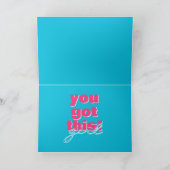 Carte Vibrations Positives Rose Chaud & Turquoise Encour (Intérieur)