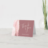 Carte Vibré rose or Agate Dusty Mariage Rose Merci (Devant)
