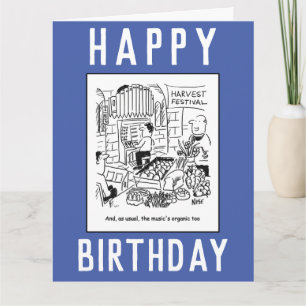 Carte Vicar in Church for Harvest Festival Cartoon Card