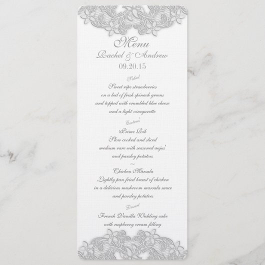 Carte Victorale Floral Silver Grey (Devant)