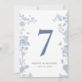 Carte VICTORIA Regency Blue French Table Number Ca (Devant)