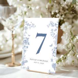 Carte VICTORIA Regency Blue French Table Number Ca