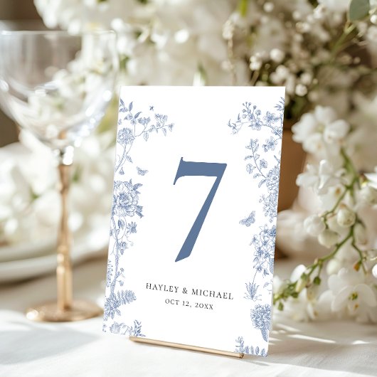 Carte VICTORIA Regency Blue French Table Number Ca