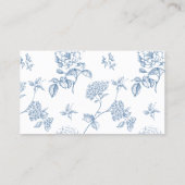 Carte Victorian Blue Floral Calligraphy Détails (Dos)