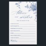 Carte Victorian Blue French Garden Wings & Advice<br><div class="desc">Personnalisez avec la mariée le nom et la date de la douche. Pour plus de personnalisation,  cliquez sur le lien "customiser plus loin". Si vous avez besoin d'aide,  contactez-moi s'il vous plaît.</div>