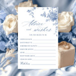 Carte Victorian Blue French Garden Wings & Advice<br><div class="desc">Personnalisez avec la mariée le nom et la date de la douche. Pour plus de personnalisation,  cliquez sur le lien "customiser plus loin". Si vous avez besoin d'aide,  contactez-moi s'il vous plaît.</div>