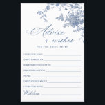 Carte Victorian Blue French Garden Wings & Advice<br><div class="desc">Personnalisez avec la mariée le nom et la date de la douche. Pour plus de personnalisation,  cliquez sur le lien "customiser plus loin". Si vous avez besoin d'aide,  contactez-moi s'il vous plaît.</div>