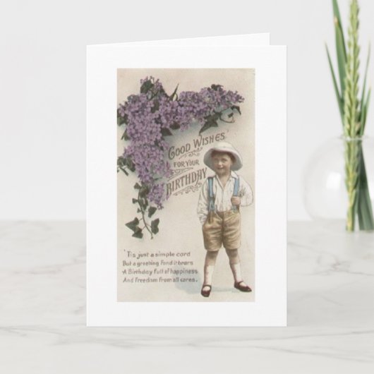Carte Victorian Boy Birthday Card (Devant)