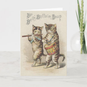 Carte Victorian Buffalo Soap Cat Fife And Drum Note Card