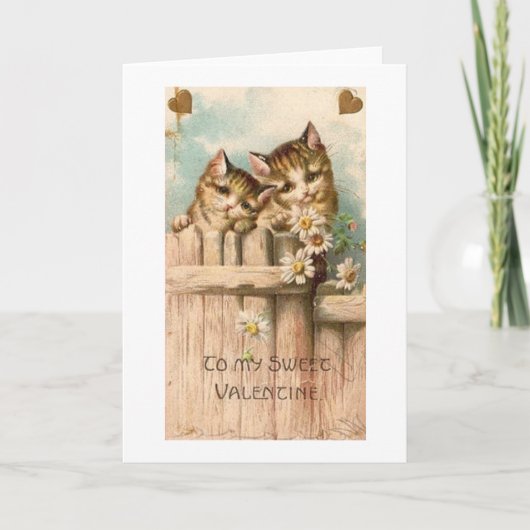 Carte Victorian Cats Valentine's Day Card (Devant)