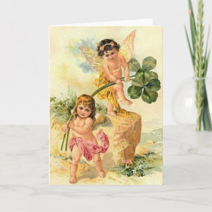 Carte Victorian Cherubs St. Patrick's Day Card