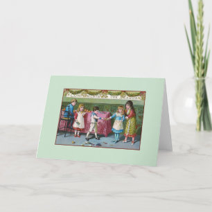Carte Victorian Children and Christmas Crackers