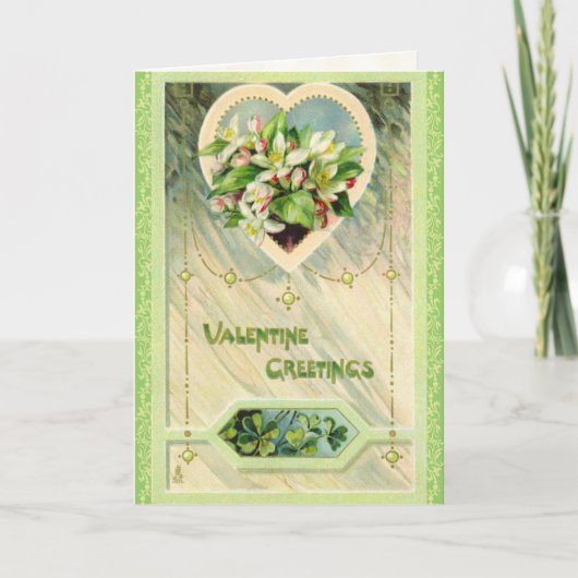 Carte Victorian Clover Valentine's Day (Devant)