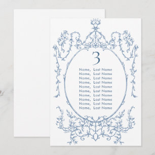 Carte Victorian Dusty Blue Mariage de siège carte