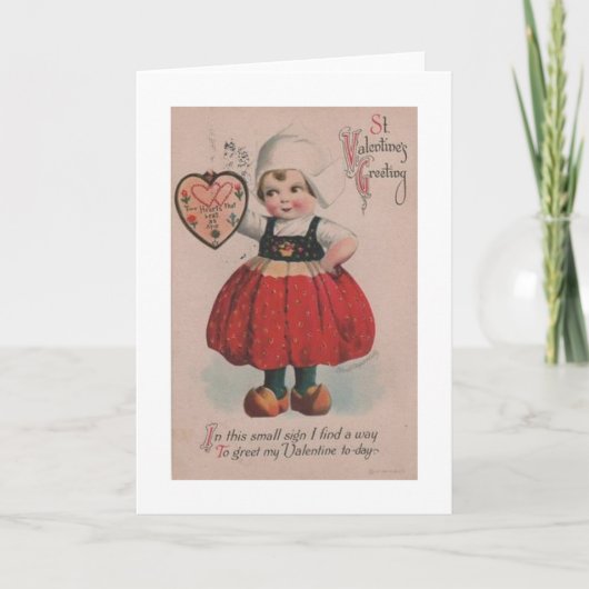 Carte Victorian Dutch Girl Valentine's Day (Devant)