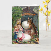 Carte Victorian Easter Card - Easter Bunny and Eggs (Fleur jaune)