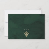 Carte Victorian Emerald Gold Royal mariage merci (Dos)