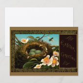 Carte Victorian Era Bird's Nest Easter Holiday Car (Devant / Derrière)