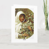 Carte Victorian hiver fille saint baie de neige peinture (Dos)