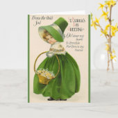 Carte Victorian Irish Girl St. Patrick's Day Card (Fleur jaune)