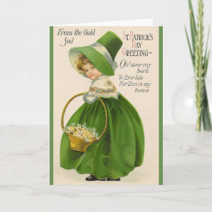 Carte Victorian Irish Girl St. Patrick's Day Card